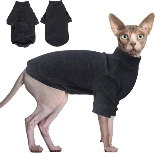 Vista 9 de Idepet Sphynx Suéter Camisa para Gatos sin Pelo Gatitos Ropa Suave para Cachorros Pullover Pijamas Lindas para Gatos Mono de Algodón Vestimenta
