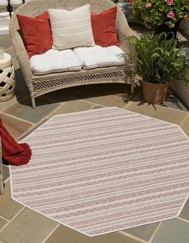 Vista 36 de Unique Loom Outdoor Striped Collection Alfombra de área - Maia (2' 2" x 3' 1" Rectángulo, Beige/Marfil)