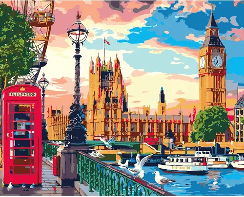 Vista 11 de QUITEDEW Pintura por números para adultos principiantes, pintura de paisajes por números, kits de pintura de jardín por números, adecuados