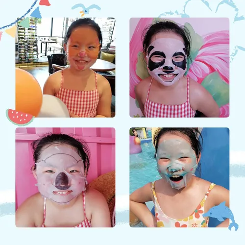 Vista 7 de Máscaras de spa de animales Máscaras de hoja de personajes Máscara facial para niños Fiesta de día de spa Noche de chicas Noche de spa