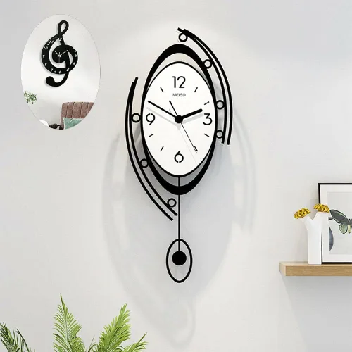 Vista 2 de Xuthusman Reloj de pared de lujo grande 3D con pantalla de 12 horas, estilo nórdico moderno, de metal, decoración para el hogar, sala de estar