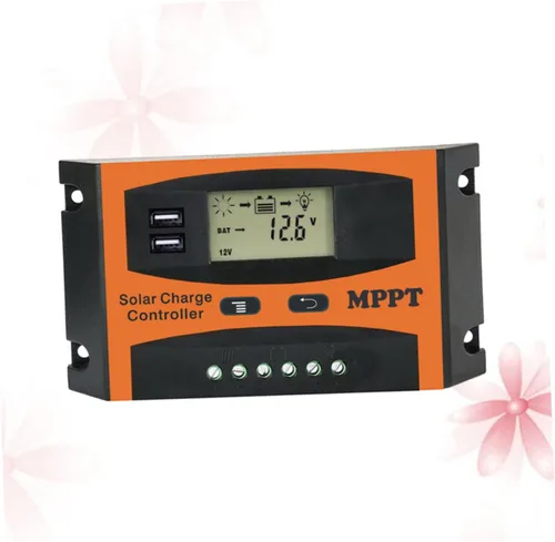 Vista 7 de Controlador de carga solar 12v Regulador Mppt 24v Cargador de batería solar Pantalla grande Salida USB dual