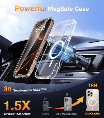 Vista 750 de DIACLARA - Funda transparente compatible con iPhone XR 6.1 pulgadas 2018