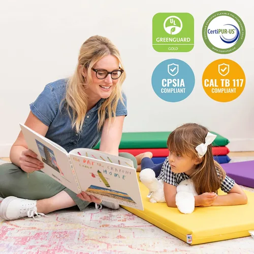 Vista 6 de ECR4Kids SoftZone - Tapete de descanso arcoíris, 2 pulgadas, colchoneta para dormir, surtido, 5 piezas