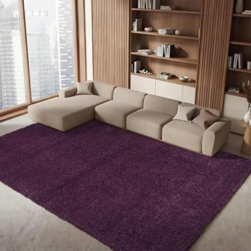 Vista 99 de SAFAVIEH Colección August Shag - Alfombra de área de 6 x 9 pies, color lila, diseño sólido, no desprende pelusa y de fácil cuidado, grosor de 1.2