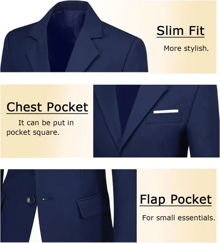 Vista 4 de Trajes de 5 piezas para niños, conjunto formal de portador de anillo de boda