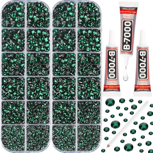 Vista 35 de 11000Pcs Silver Clear Rhinestones Bedazzling Kit, Bedazzled Gems Flatback