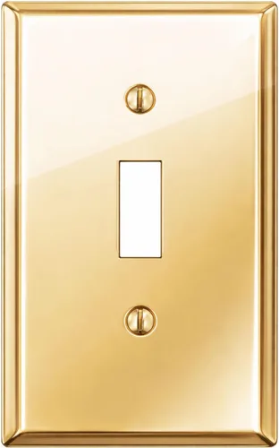Vista 86 de Rio Salto BRASS Signature Collection MIDSIZE - Placa de pared de metal dorado para interruptor de luz o cubierta de tomacorriente, placa de pared