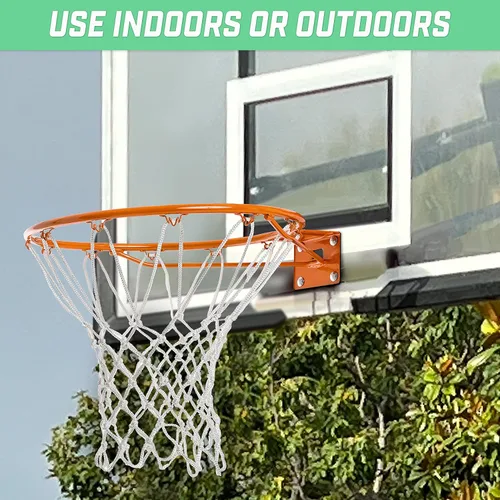 Vista 6 de GoSports Red de baloncesto de repuesto con 12 bucles, resistente para aros de interior y exterior, borde no incluido