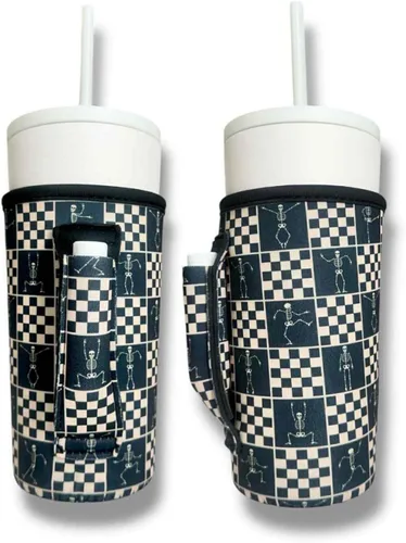Vista 5 de Drink Handlers - Soporte para vaso de 20 a 27 onzas, funda de neopreno para café y té con asa, funda aislada y soporte para bebidas resistente al