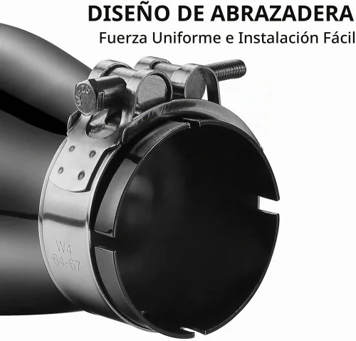 Vista 4 de A-KARCK Puntas de escape negras cromadas de 2.25" de entrada, punta de silenciador con revestimiento que nunca se desvanece ni se descascarilla