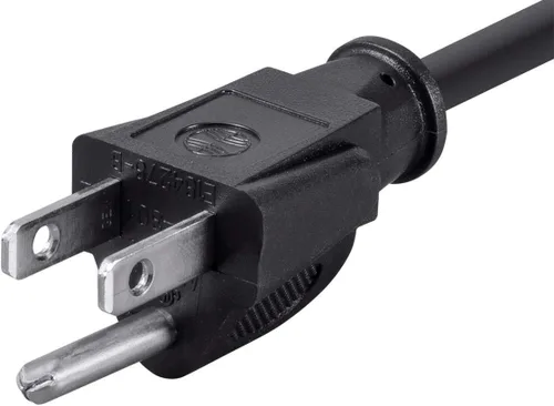 Vista 3 de Monoprice Cable de alimentación de 16AWG de 1 pie con conector de alimentación de PC de 3 conductores (C13/5-15P) - Negro