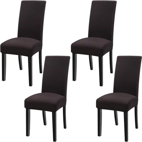 Vista 33 de Fuloon Paquete de 4 Fundas Protectoras para Asientos de Sillas de Comedor Super Ajustadas Elásticas Extraíbles Lavables Cortas para Hotel, Comedor
