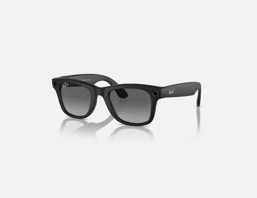 Vista 3 de Ray-Ban Meta (Gen 1), Wayfarer, Large Matte Black Smart AI Glasses for Men, Women — 12 MP Camera, Open-Ear Speakers, Video, Bluetooth — Polarized