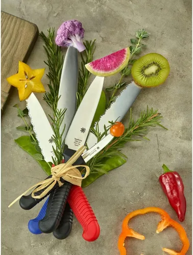 Vista 7 de Spyderco Cuchillo utilitario de cocina ligero con hoja de acero inoxidable MBS-26 y mango de plástico de polipropileno
