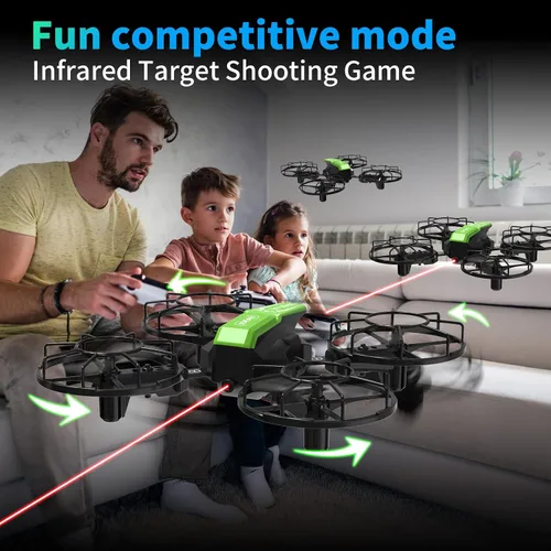Vista 2 de LE-IDEA IDEA9 Mini Drones con cámara 4K para principiantes, IDEA9 cuadricóptero RC modo sin cabeza 360° Flip, verde