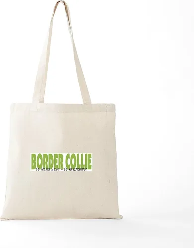 Vista 5 de CafePress Border Collie ADVENTURE - Bolsa de lona natural, bolsa de compras reutilizable