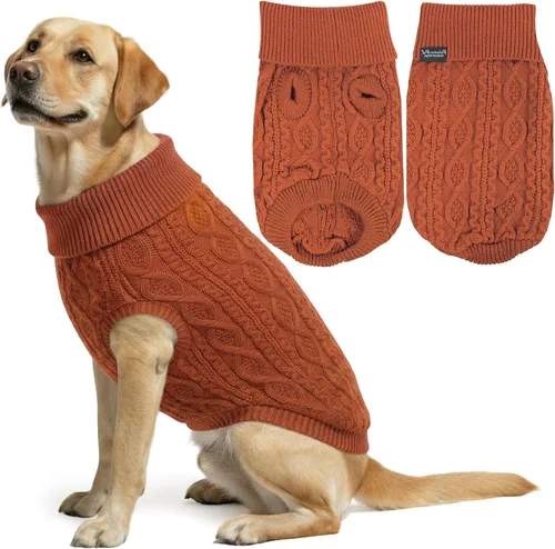 Vista 39 de Parisian Pet Suéteres de Navidad para Perros - Tipo Pullover, Suéter Azul para Perro con Cuello de Tortuga - Suéter Grueso de Punto Trenzado