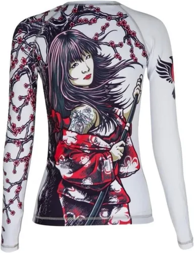 Vista 2 de Sakura Rash Guard MMA BJJ Blanco