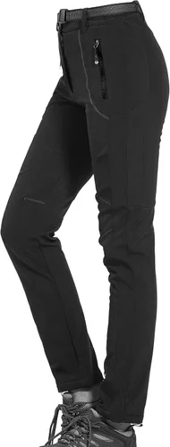 Vista 4 de Geval Pantalones de nieve para mujer, resistentes al viento, impermeables, de forro polar softshell