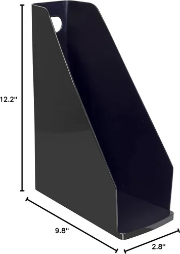 Vista 7 de Storex Modern Gloss - Archivo de revista, 2.8 x 9.8 x 12.2 pulgadas, negro, caja de 4 (00148E04C)