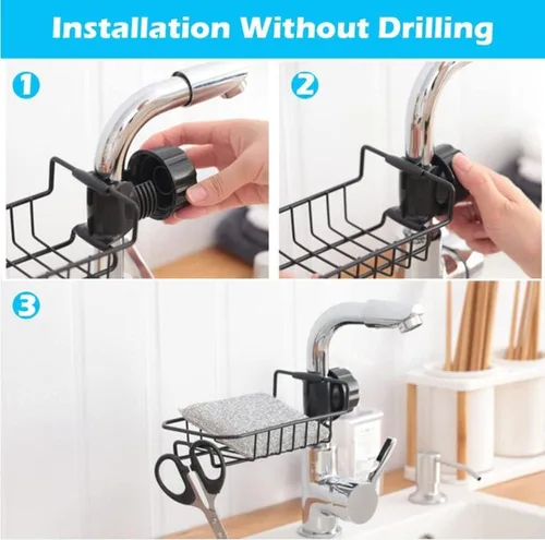 Vista 7 de 2 Piezas Estante De Ducha Inoxidable Para Barra De Ducha Estante Ducha Sin Tornillos Ajustable Para Baño/Cocina
