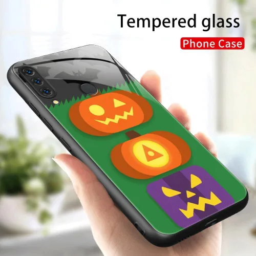 Vista 3 de DINGK Funda compatible con Huawei P30 Lite de vidrio templado transparente + funda de TPU antiarañazos a prueba de golpes, carcasa protectora
