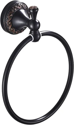 Vista 10 de Leyden Toallero redondo retro antiguo, soporte para toallas de baño, montado en la pared, toallero de mano para baño, ferretería de baño, base
