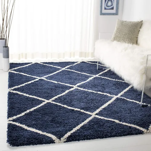 Vista 68 de SAFAVIEH Hudson Shag Collection - Alfombra decorativa de 2 x 3 pies, color beige y marfil, diseño moderno de enrejado, no desprende pelusa