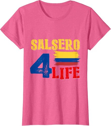 Vista 11 de Salsa Colombiana Gift - Camiseta de música con bandera colombiana Negro