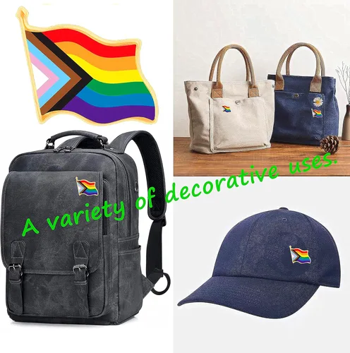 Vista 6 de HAFILO 2550100200piezas pequeñas agitando inclusive progreso bandera orgullo pin arco iris bandera gay LGBTQ Pines de solapa progresiva decoración a