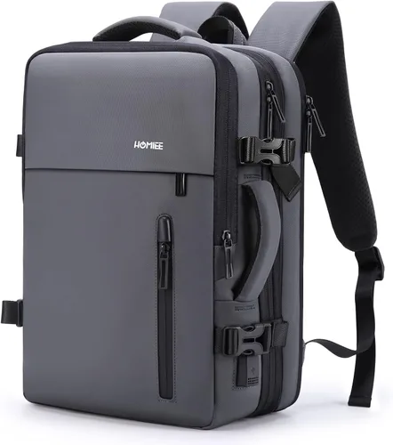 Vista 11 de HOMIEE - Mochila de viaje expandible de 40 L, compatible con laptop de 15.6 pulgadas con puerto de carga USB para fines de semana de negocios, bolsa