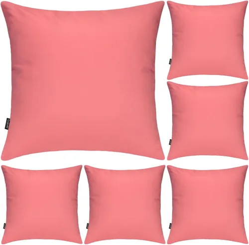 Vista 50 de Coddsmz Paquete de 6 fundas de almohada decorativas 100% algodón, fundas de cojín cuadradas de Navidad sólidas para el hogar, cama, sofá, día