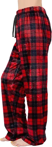 Vista 2 de American Trends Pantalones de pijama de felpa para mujer, pantalones de pijama suaves y mullidos para mujer, cómodos pantalones de pijama de forro