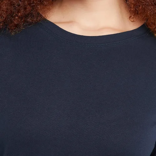 Vista 6 de Hanes Camiseta de algodón de manga larga para mujer, camiseta ligera con cuello redondo para mujer, ajuste moderno
