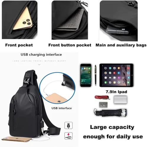 Vista 5 de IAGOM Bolso bandolera pequeño de cuero, bolso bandolera para mujer