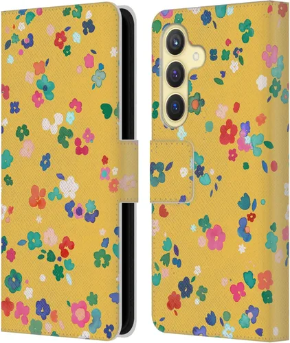 Vista 135 de Head Case Designs Officially Licensed Ninola Ditsy Flowers Yellow Nature Bold Leather Wallet Case Compatible with Samsung Galaxy A07 4G