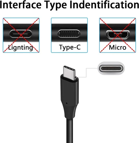 Vista 4 de Cable PD azul de 4 pies USB-C a tipo C, cable de carga rápida para Galaxy A72, A52, A42, A32, A12, sincronización de cable de alimentación [C a C]