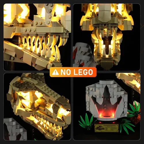 Vista 2 de LIGHTAILING Luz para Lego- 76964 Fósiles de Dinosaurios: T. rex Skull - Kit de iluminación LED compatible con el modelo de bloques de construcción