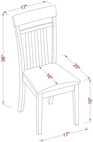 Vista 6 de East West Furniture NDCA3-MAH-LC - Juego de comedor de 3 piezas para espacios pequeños que contiene una mesa de comedor rectangular con gotas y 2