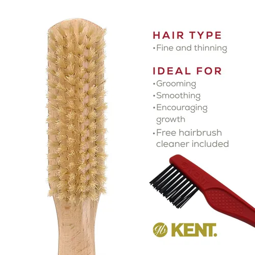 Vista 3 de Kent LG3 - Cepillos para el cabello más finos para mujeres, cepillo estrecho de madera de haya natural y cerdas de jabalí, para cabello fino