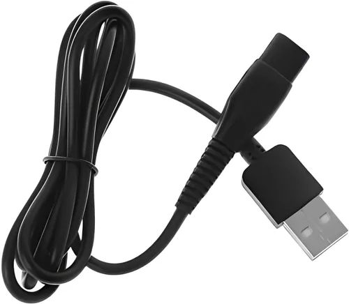 Vista 2 de KEMEI Cable cargador de maquinilla de afeitar y cortapelos Cable cargador recargable USB Razor doble boca redonda