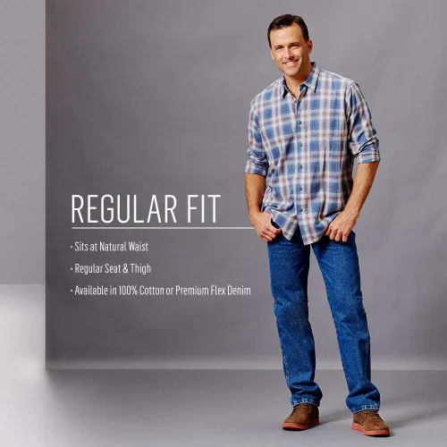 Vista 3 de Wrangler Authentics - Jeans para hombre flexibles con 5 bolsillos y de corte regular