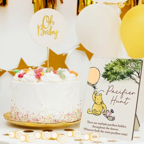 Vista 4 de Winnie Baby Shower Games-Winnie Baby ShowerDecoraciones-Pacififer Hunt Baby Shower Juegos-Baby Shower Mini Chupetes para Baby Shower Juego Juego