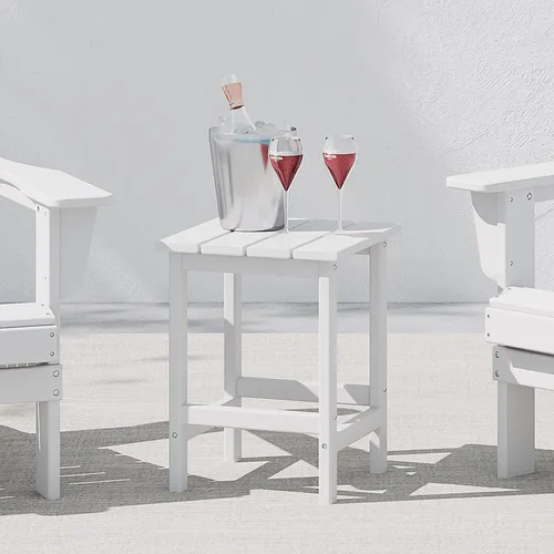 Vista 63 de WestinTrends Malibu - Mesa auxiliar cuadrada para exterior para silla Adirondack, teca