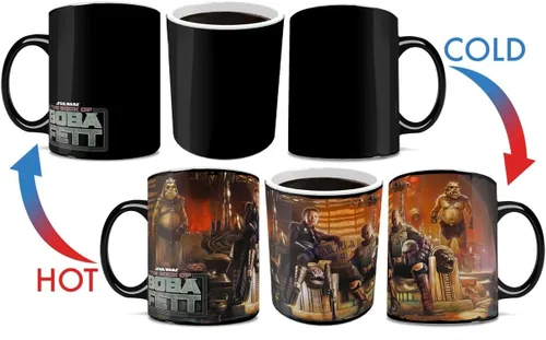 Vista 4 de Morphing Mugs Star Wars - The Book of Boba Fett - Un nuevo comienzo - Una taza sensible al calor de 16 onzas - Imagen completa revelada cuando se