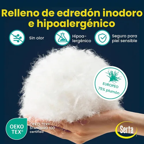 Vista 5 de Serta Edredón de plumón europeo de lujo, tamaño Queen, fabricado en Estados Unidos