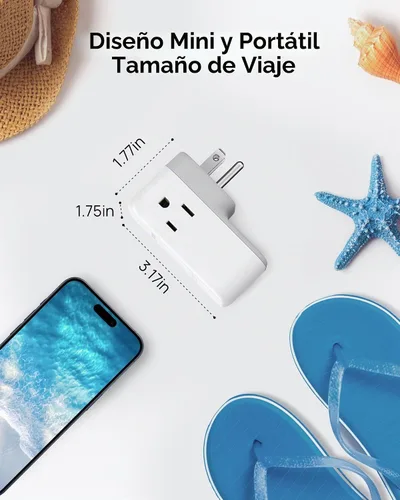 Vista 5 de TROND Extensor de toma de pared de enchufe múltiple con enchufe giratorio Blanco