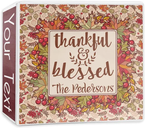 Vista 9 de Carpeta personalizada de 3 anillos Thankful & Blessed - 1 pulgada