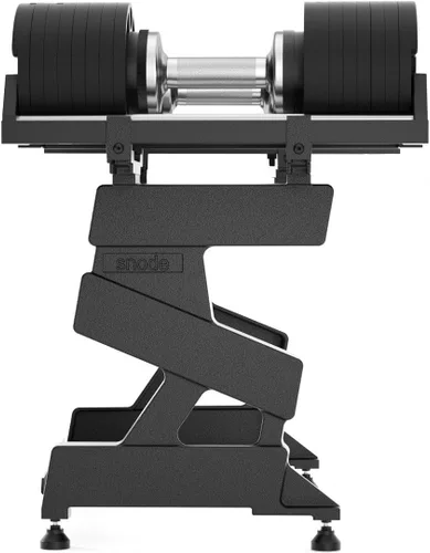 Vista 4 de SNODE Soporte de mancuernas de hierro fundido, soporte ajustable para mancuernas snode (solo soporte)